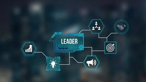 Internet, business, Technology and network concept.Successful team leader.  B 스톡 동영상 164296304