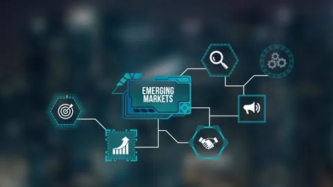 Internet, business, Technology and network concept. Emerging markets. Virtual Stock Footage 164296813