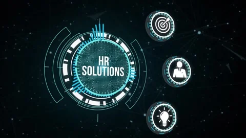 Internet, business, Technology and network concept. Hr Solutions. Virtual but Stock Footage 164515726