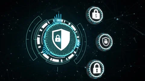 Internet, business, Technology and network concept. Cyber security data prote Stock Footage 164516463