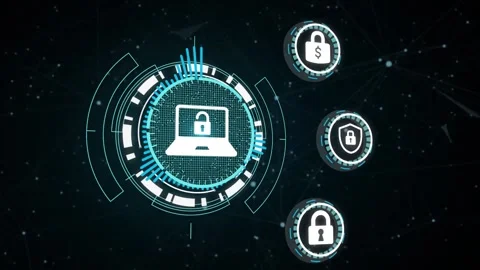 Internet, business, Technology and network concept. Cyber security data prote Video stock 164516465