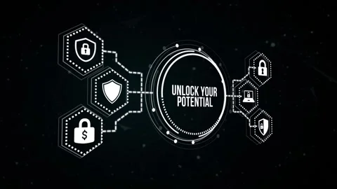 Internet, business, Technology and network concept. Cyber security data prote Stock Footage 165205940