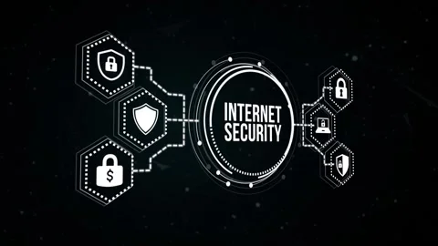 Internet, business, Technology and network concept. Cyber security data prote Vídeo Stock 165205997