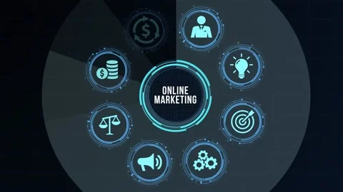 Internet, business, Technology and network concept. Digital Marketing Technol Stock Footage 167936311