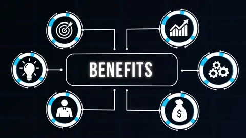 Internet, business, Technology and network concept.Employee benefits help to  库存影片 168414422