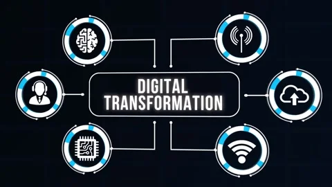 Internet, business, Technology and network concept.Concept of digitization of Stock-Footage 168414585