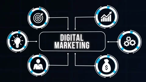 Internet, business, Technology and network concept. Digital Marketing content 스톡 동영상 168414620