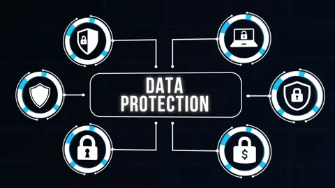 Internet, business, Technology and network concept. Cyber security data prote Video stock 168414711
