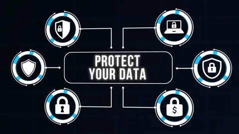 Internet, business, Technology and network concept. Cyber security data prote Stock Footage 168414715