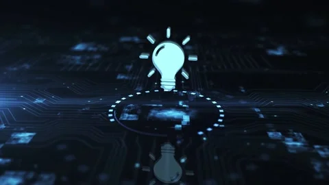 Internet, business, Technology and network concept. Light Bulb innovation Sol Video stock 196709075