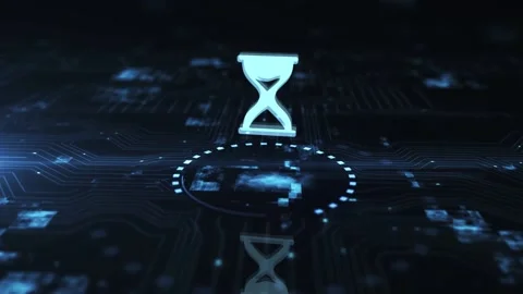 Internet, business, Technology and network concept. Hourglass icon trendy and Stock Footage 196709094