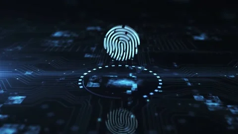 Internet, business, Technology and network concept. Fingerprint scan provides Stock-Footage 196709122