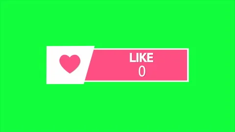 Internet Button With Likes Counter Isolated On The Green Screen 스톡 동영상 169370657