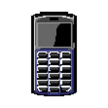 Internet button phone pixel art vector illustration 스톡 일러스트