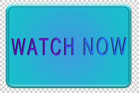 Internet button with the word watch now written on it. Light blue backgroun.. Stock Illustration