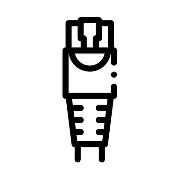 Internet cable black icon vector illustration Stock Illustration