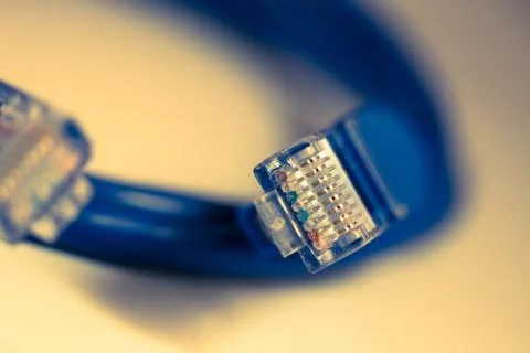 Internet cable  blue Stock Photos