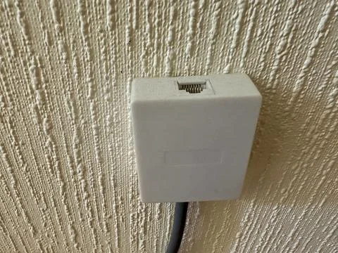 Internet Cable Connection Box on Wall Stock Photos