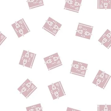 Internet cable disonnected glyph seamless pattern Illustrazione stock