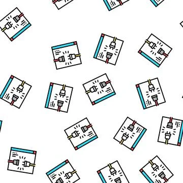 Internet cable disonnected vector seamless pattern Stock Illustration