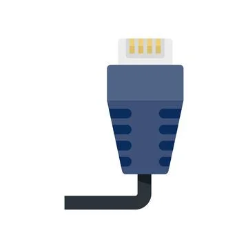 Internet cable icon flat isolated vector Stock Illustration