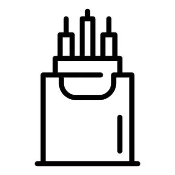 Internet cable icon, outline style 库存插图