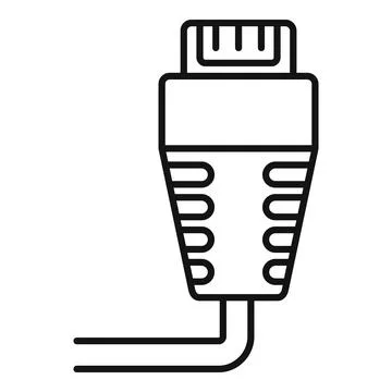 Internet cable icon, outline style Stock Illustration