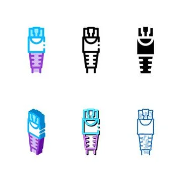 Internet cable variants color icon vector Stock Illustration