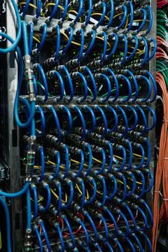 Internet cabling in the data center Stock Photos