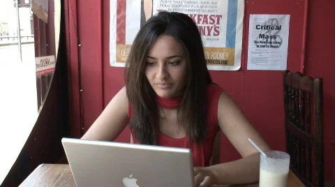 Internet cafe laptop Stock Footage 79292