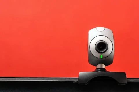 Internet camera on laptop computer Stock Photos