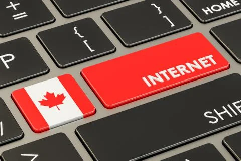 Internet in Canada concept, 3D rendering Stockillustratie