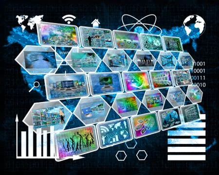 Internet cell interface 스톡 일러스트