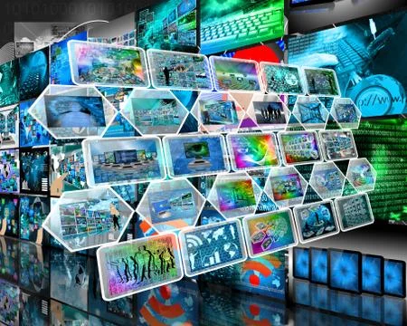Internet cell interface 库存插图