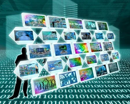 Internet cell interface 스톡 일러스트