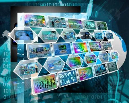 Internet cell interface 스톡 일러스트