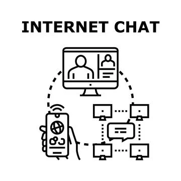 Internet chat concept vector illustration remote communication Stock Illustration