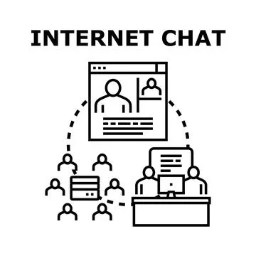 Internet chat connecting people for online communication Stock Illustration