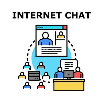 Internet chat connecting people for online communication Stock Illustration