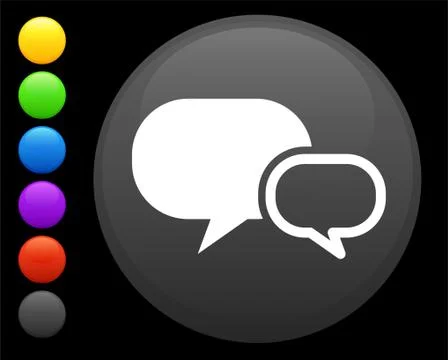 Internet chat icon on round internet button Stock Illustration
