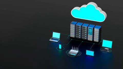 Internet cloud and Computer wireless network concept Internet connection a... Foto stock