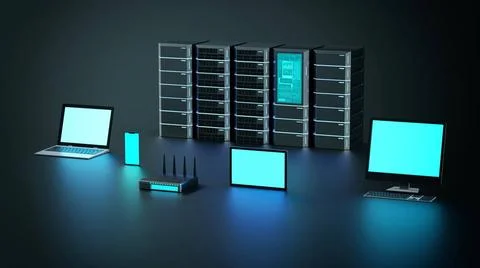 Internet cloud and Computer wireless network concept Internet connection a... Foto stock