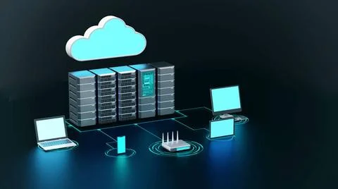 Internet cloud and Computer wireless network concept Internet connection a... Foto stock