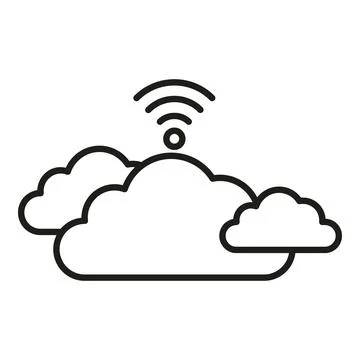 Internet cloud data icon outline vector. Smart office イラスト素材