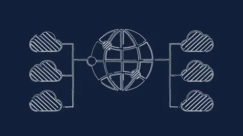 Internet Cloud database management technology animation Video stock 264961299