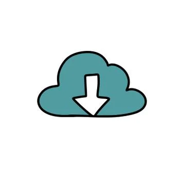 Internet cloud doodle icon, vector color illustration Stock Illustration