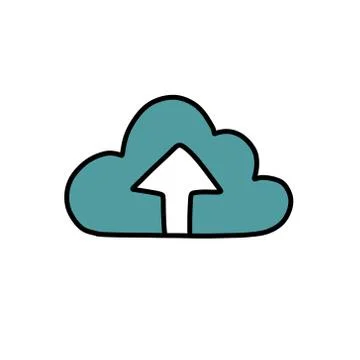 Internet cloud doodle icon, vector color illustration Stock Illustration