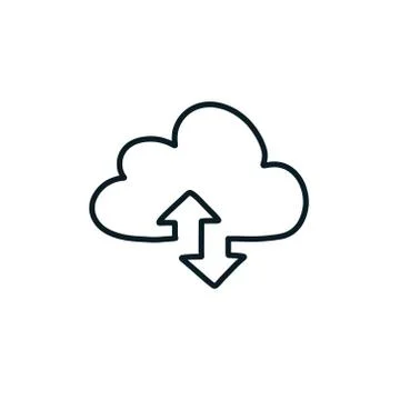 Internet cloud doodle icon, vector color illustration Stock Illustration
