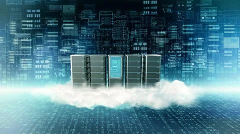 Internet Cloud Serve concept Internet cloud computing server conceptual il... Stock Photos