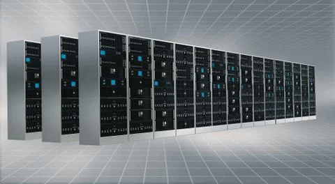 Internet Cloud server cabinet Stock Illustration